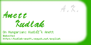 anett kudlak business card